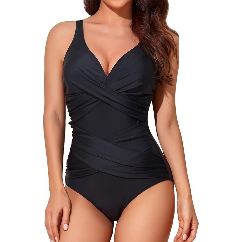 Smismivo Vintage Slimming Push Up Tummy Control Swimsuit in Size XL
